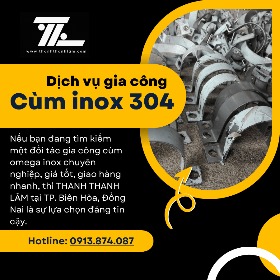 Gia công cùm omega inox 304