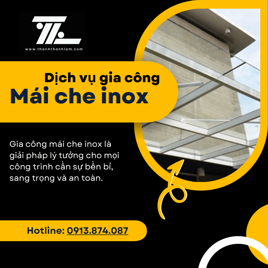 Gia công mái che inox 12