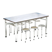 Bàn ăn công nghiệp Inox 6 chỗ ngồi