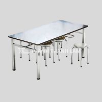 Bàn ăn công nghiệp Inox 6 chỗ ngồi