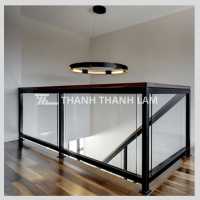 Cầu thang sắt kết hợp kính